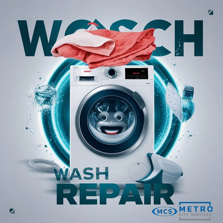 Appliance Repair creative ad: Smiling washer creates playful repair metaphor