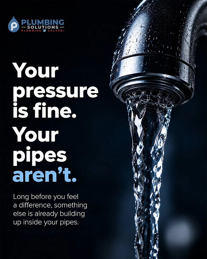 Plumbers creative ad: Witty copy: pressure fine, pipes aren't