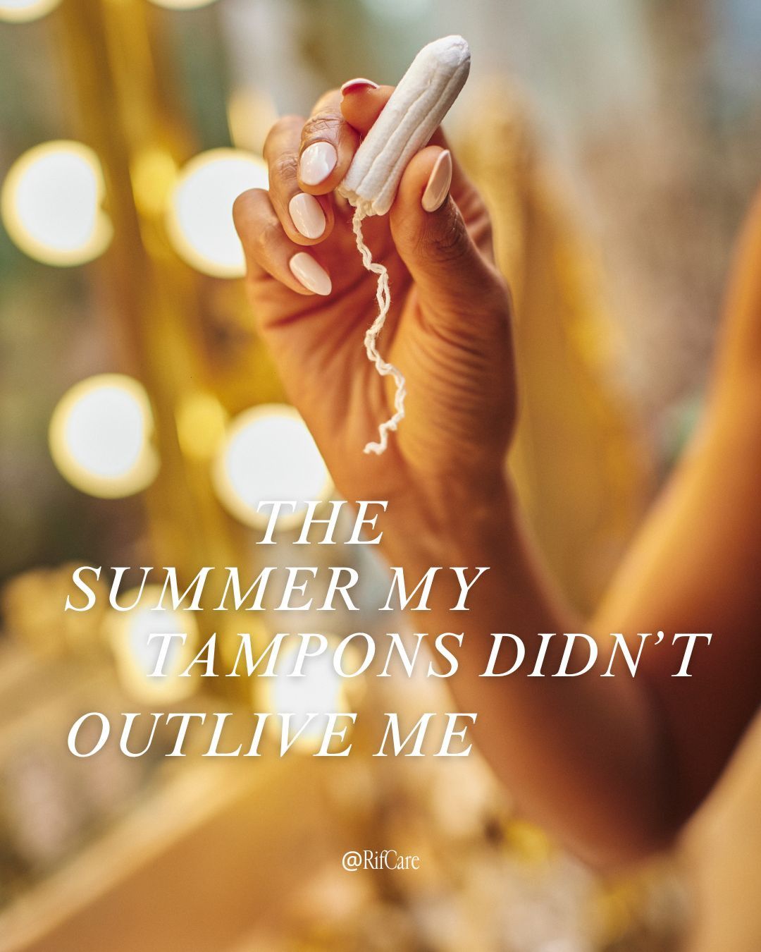 Instagram post: Witty seasonal tampon survival copy