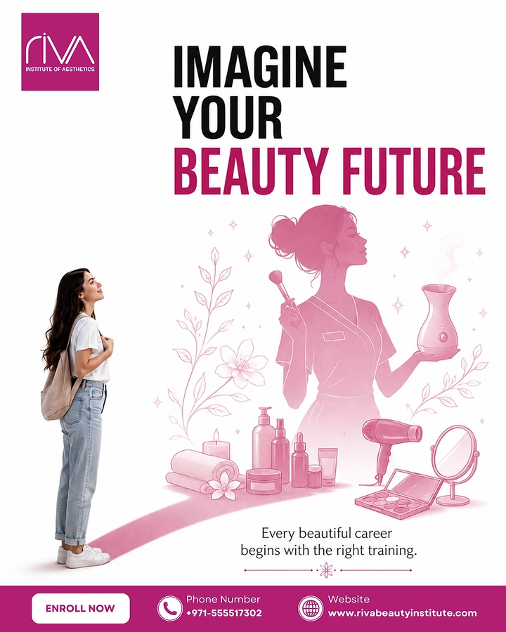 Makeup & Beauty Academies creative ad: Future-career silhouette creates clear metaphor