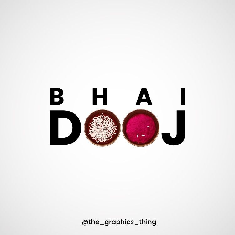 Two bowls of rice and red kumkum replacing the O's in DOOJ