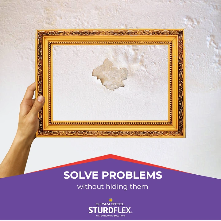 Waterproofing creative ad: Picture frame metaphor exposes wall damage