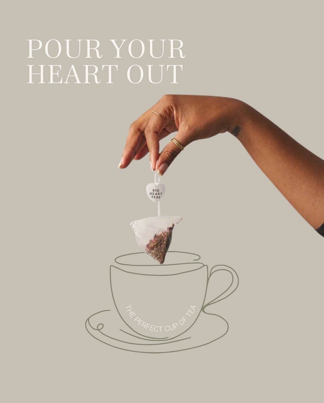 Instagram post: Photo teabag dips into drawn cup, slide 1