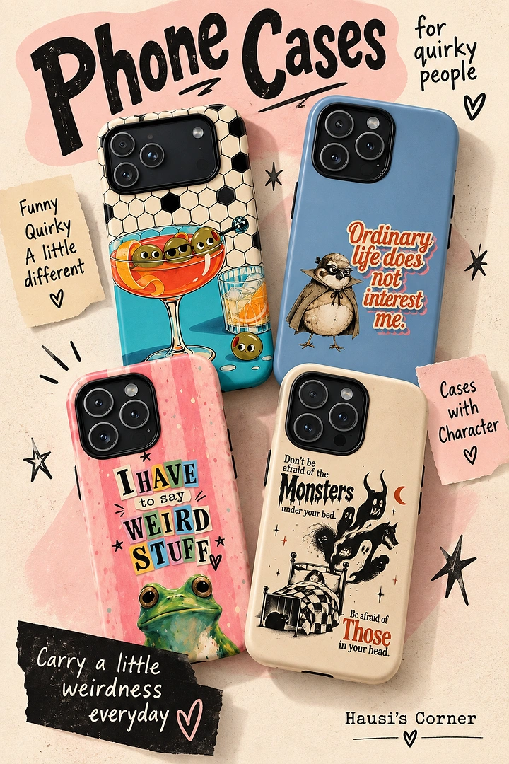 Phone Cases & Mobile Accessories creative ad: Quirky character cases support witty themed campaign