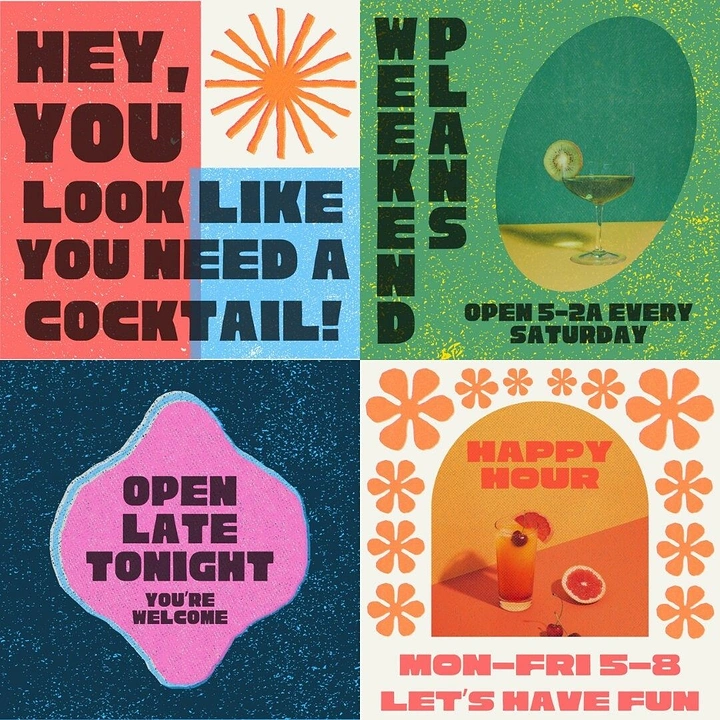 Bars & Pubs creative ad: Witty copy turns cocktails into invitation