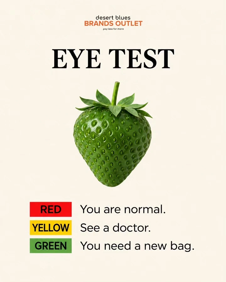 Opticians & Eye Care creative ad: Green strawberry colour-test joke