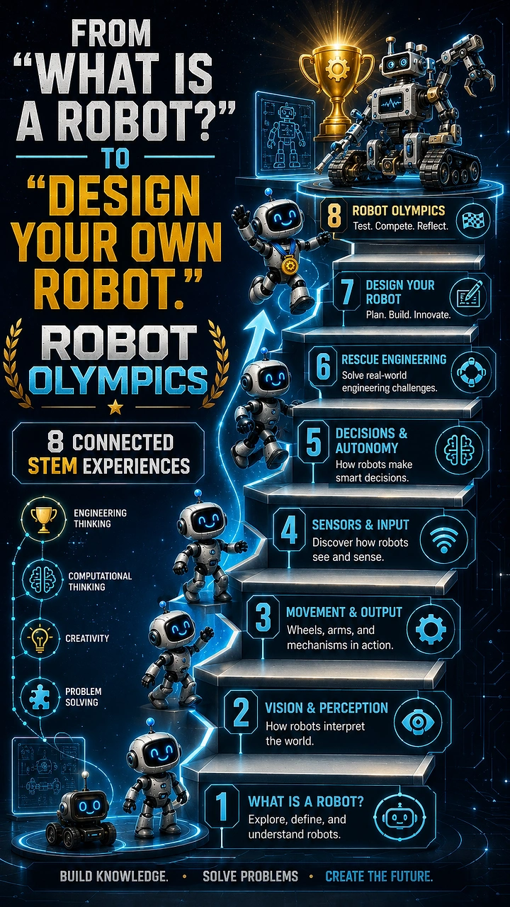 Robotics & STEM Classes creative ad: Robot Olympics turns learning into competition