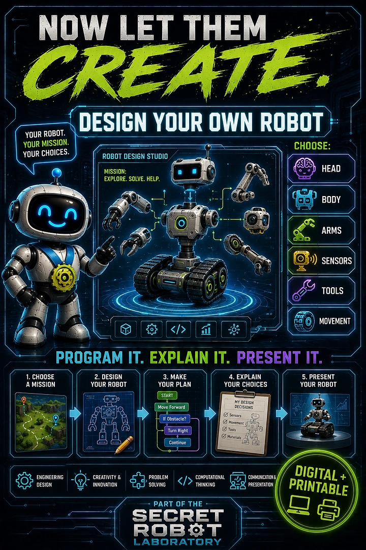 Robotics & STEM Classes creative ad: Build-your-own robot visual system