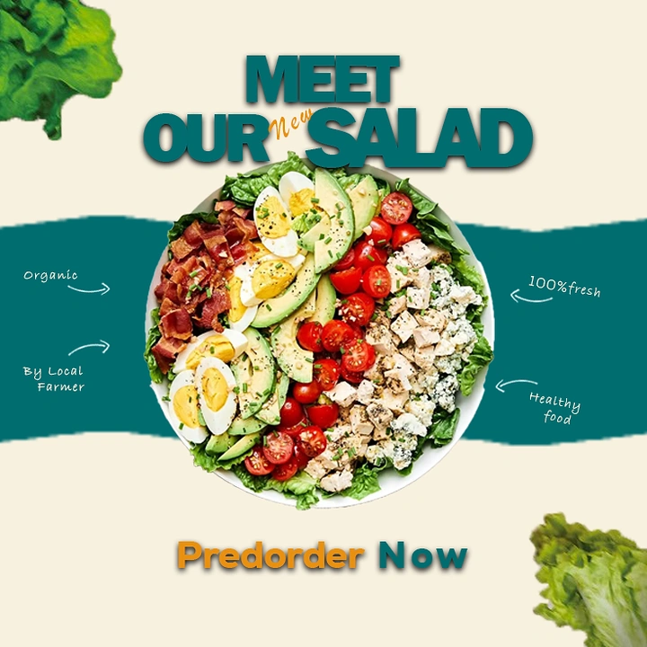 Salad Bars & Healthy Restaurants creative ad: Labels turn salad into brand story