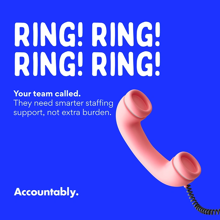 Virtual Assistant Services creative ad: Phone-ringing pun supports staffing offer