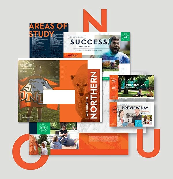 Universities & Colleges creative ad: Layered editorial study-program collage