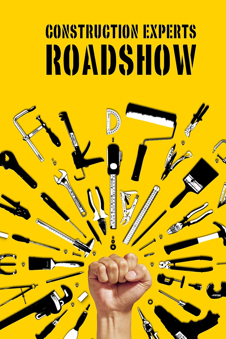 Creative ad: Raised fist surrounded by a radiating burst of hand tools