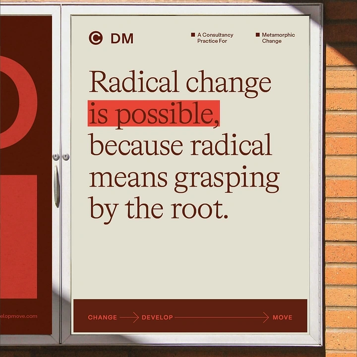 Business Consulting Firms creative ad: Typographic quote poster in an outdoor display case