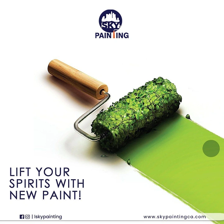 House Painters creative ad: Grass-covered roller painting fresh green