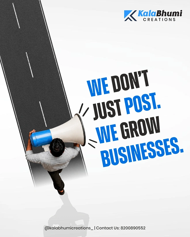Agency creative ad: Megaphone on road, growth copy