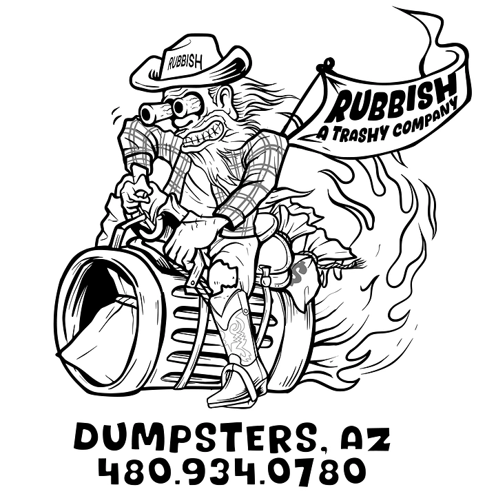 Junk Removal creative ad: Distinctive rubbish cowboy mascot concept