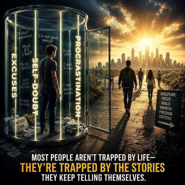 Life & Business Coaches creative ad: Procrastination depicted as transparent trap