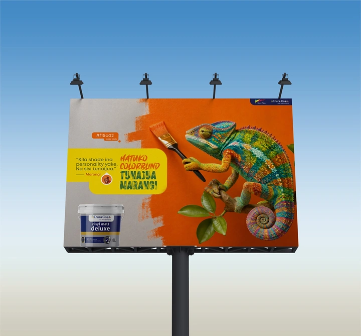 House Painters creative ad: Chameleon painting billboard, colour metaphor