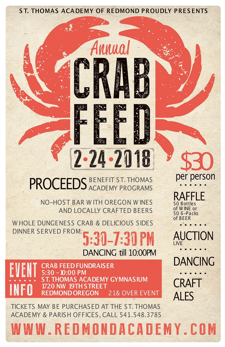 Seafood Restaurants creative ad: Crab frames the event typography