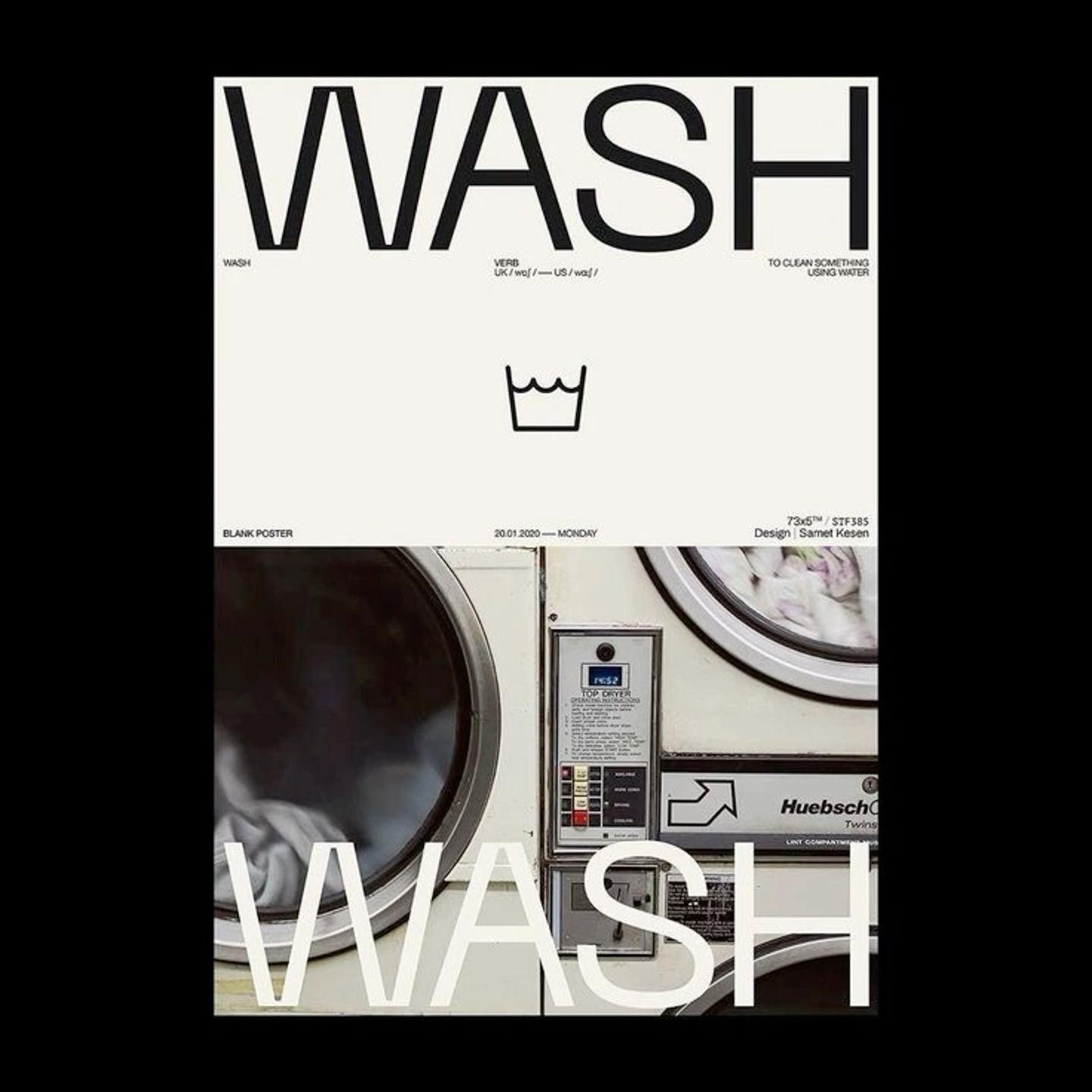 Instagram post: Swiss typographic poster with care symbol