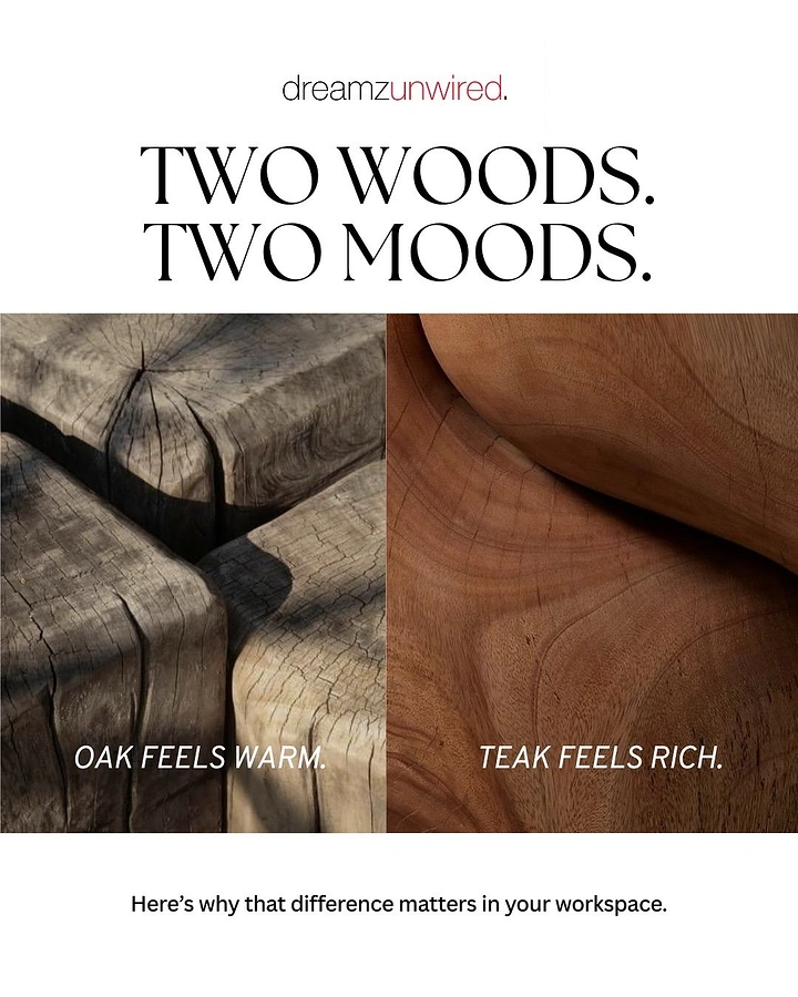 Carpenters & Woodwork creative ad: Two woods two moods comparison copy