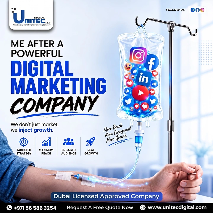 Agency creative ad: Social-icon IV drip: 'we inject growth'