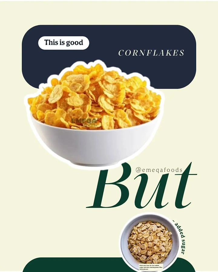 Breakfast Cereals & Oats creative ad: Witty added-sugar contrast drives concept