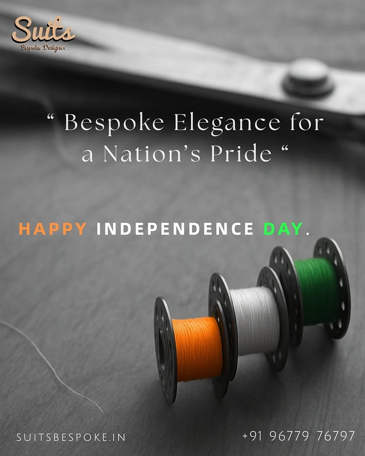 Independence Day creative ad: Tailor's thread spools form the tricolour