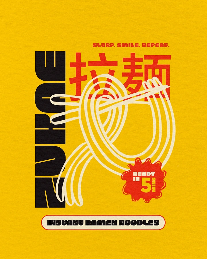Instant Noodles & Pasta Brands creative ad: Noodle linework merges with bold lettering