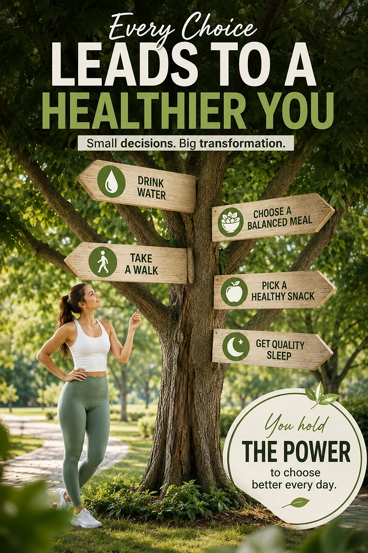 Weight Loss Clinics creative ad: Healthy-life choices mapped onto tree