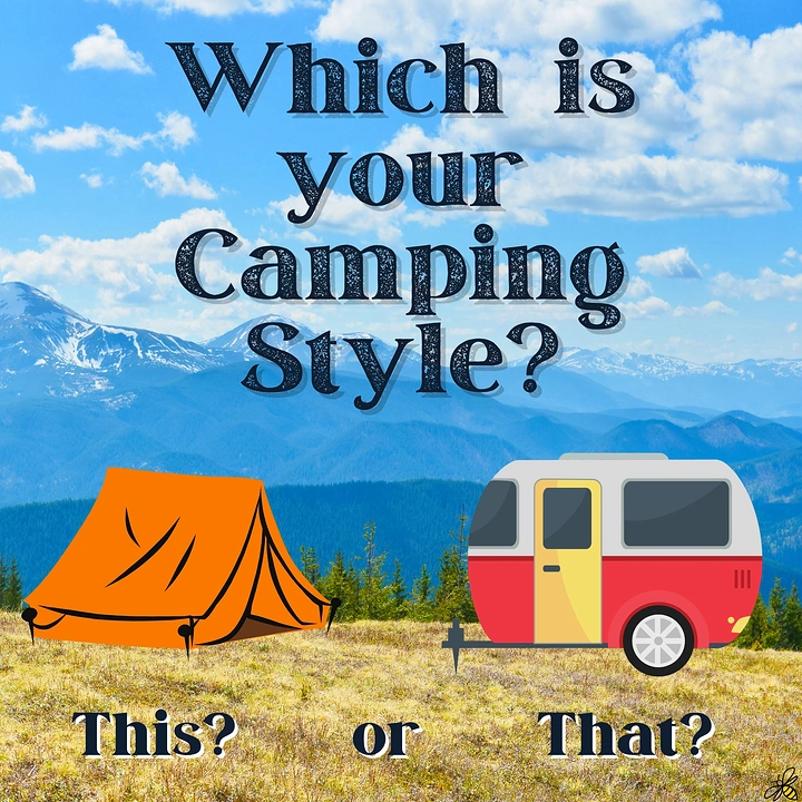 Summer Camps & Kids Activities creative ad: Clever tent-versus-camper comparison concept