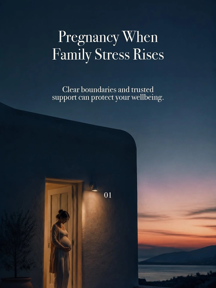 Maternity Hospitals & Gynaecologists creative ad: Rising mountains mirror family stress