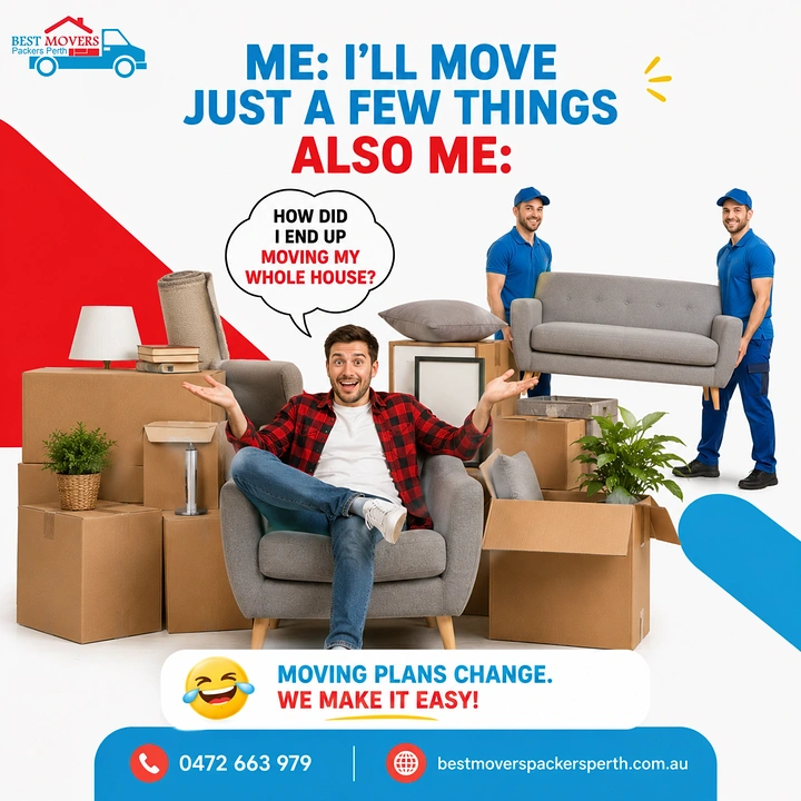 Movers & Packers creative ad: 'Just a few things' meme copy, relatable