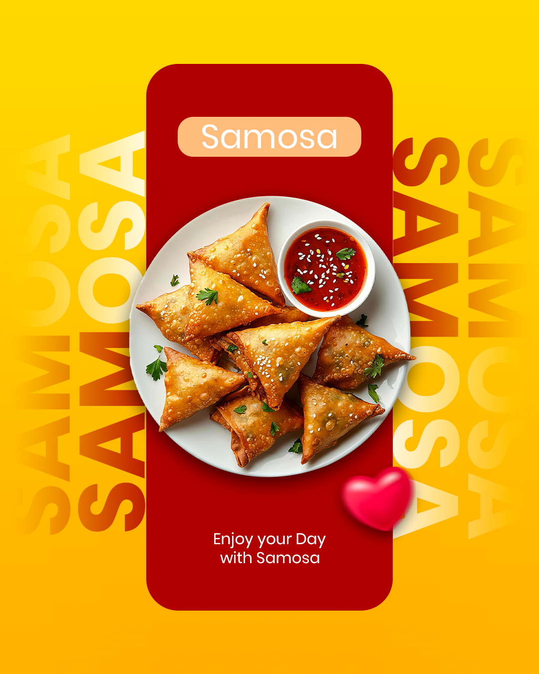 Instagram post: Phone-like framing gives samosa ad distinction