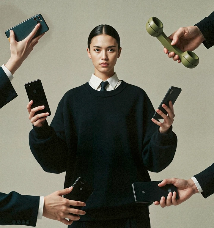Virtual Assistant Services creative ad: Multiple arms visualize assistant multitasking