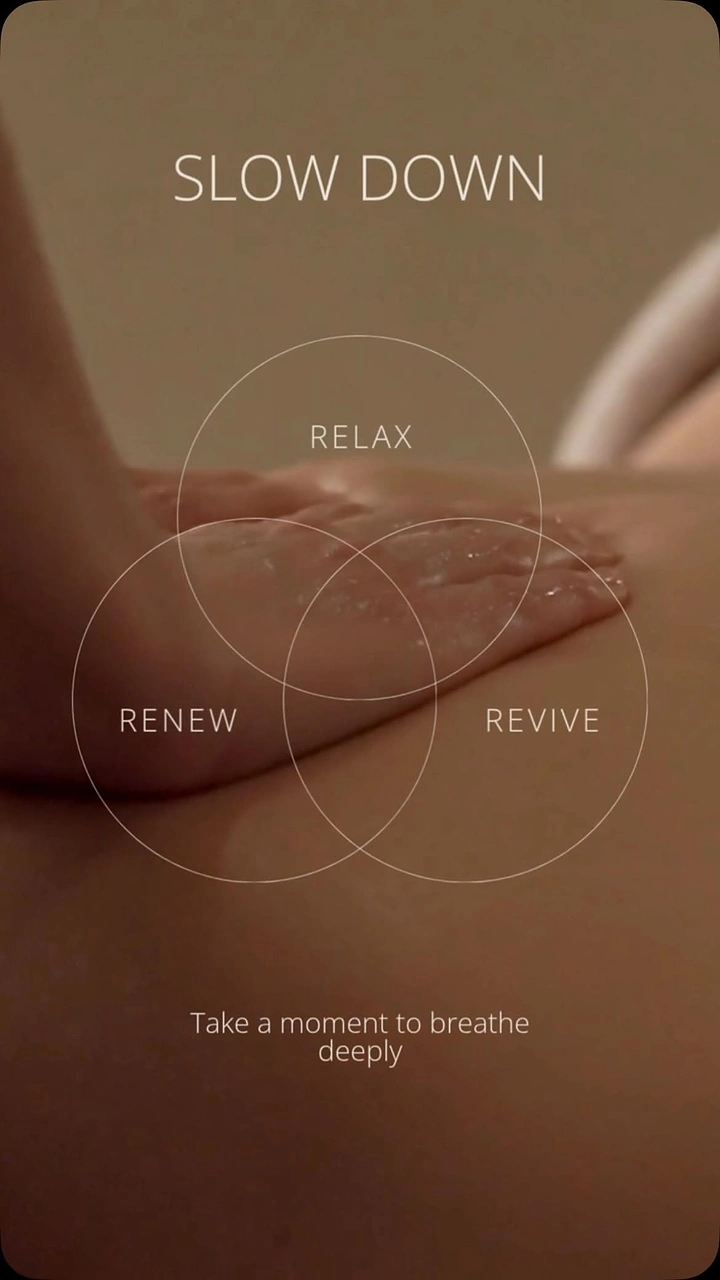 Spa & Massage creative ad: Relax-renew-revive Venn diagram over massage
