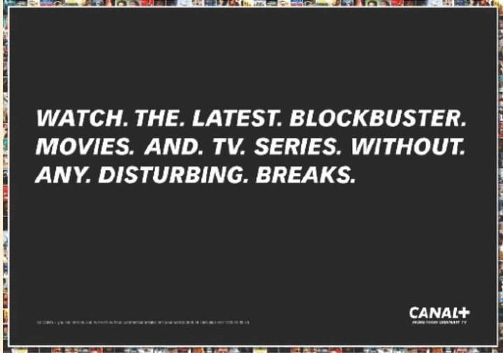 Streaming, OTT & TV Channels creative ad: Interruptions become bold copy concept