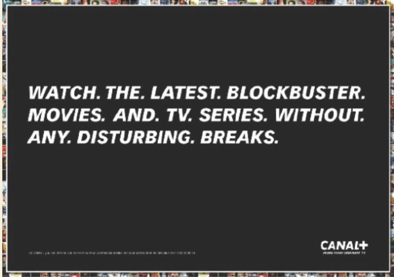 Banner: Interruptions become bold copy concept