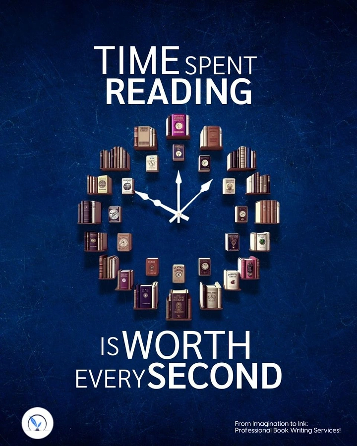 Bookstores creative ad: Books arranged as clock face metaphor