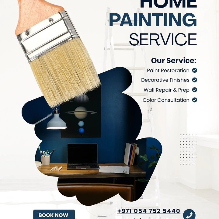 House Painters creative ad: Brush stroke reveals painted room