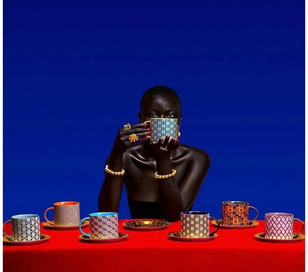 Banner: Bold fashion tableau elevates teaware campaign