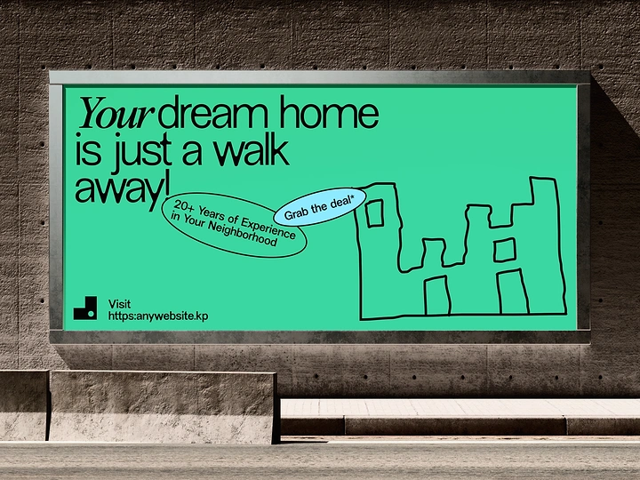 Property Management creative ad: Walk-away dream-home visual idea