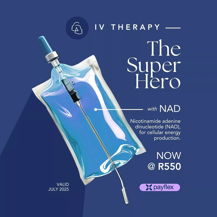IV Therapy & Drip Bars creative ad: Superhero framing elevates NAD therapy