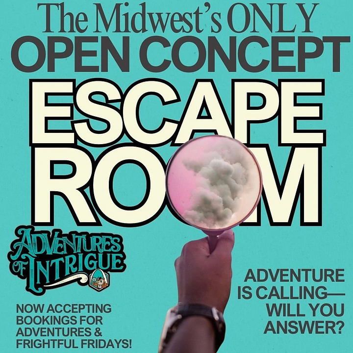 Escape Rooms creative ad: Open-concept room idea with bold poster treatment