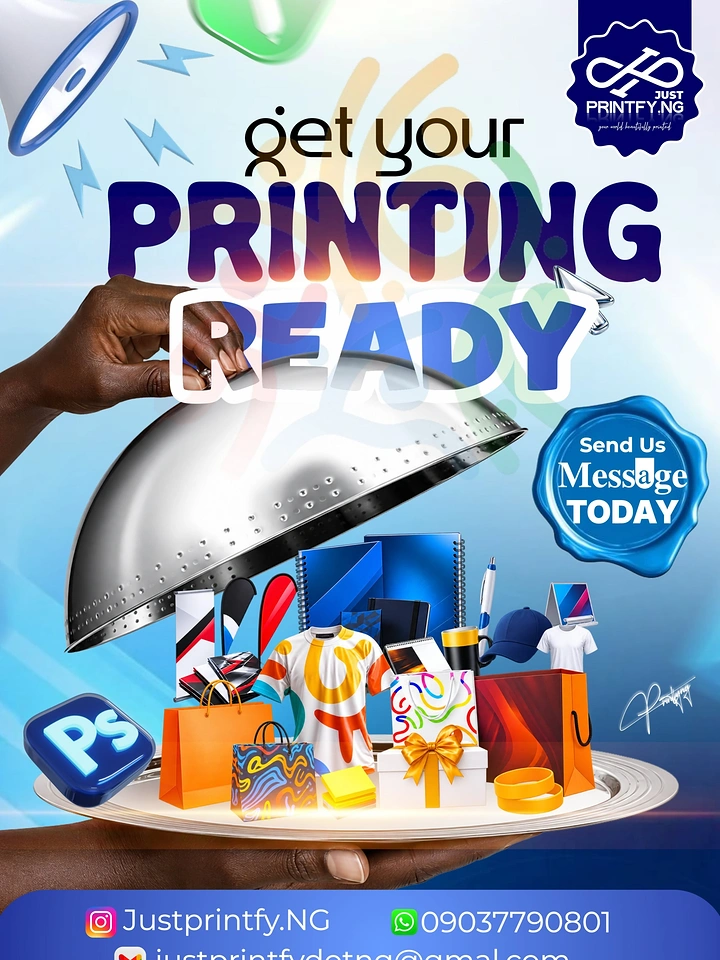 Printing Shops creative ad: Print products served on a cloche platter