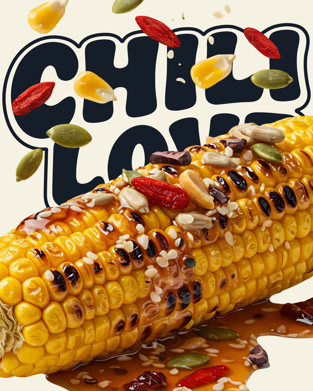 Instagram post: Graphic corn hero with playful visual treatment