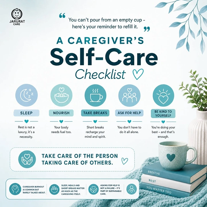 Senior Care creative ad: Empty cup metaphor for caregiver self-care