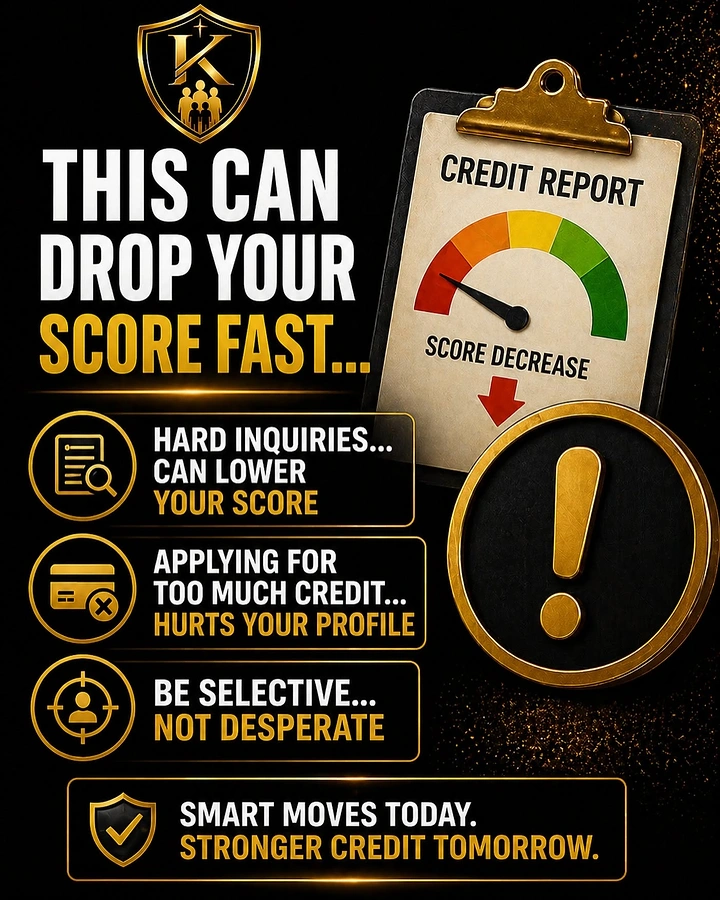 Credit Repair & Credit Score Services creative ad: Warning tag visualizes score damage