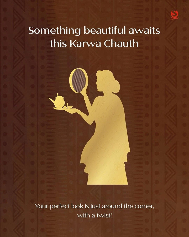 Karwa Chauth creative ad: Gold silhouette teaser, 'look with a twist'