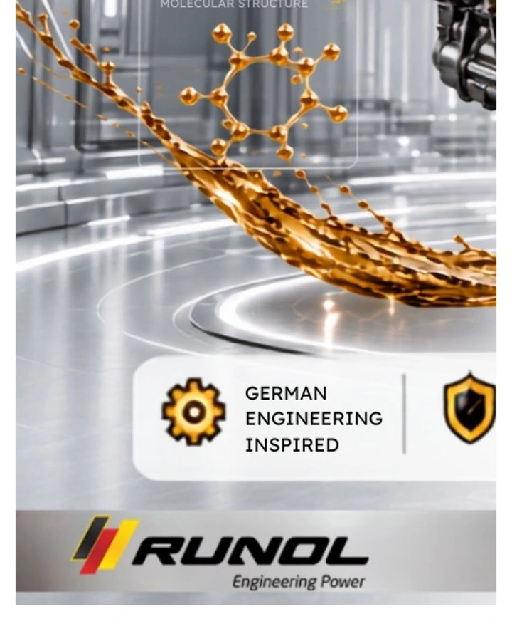 Engine Oil & Lubricants creative ad: Oil splash forms engineering molecule